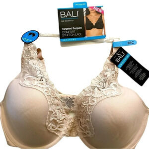 NWT Bali UnderWire Lined Smoothing Comfort Stretch Lace Bra